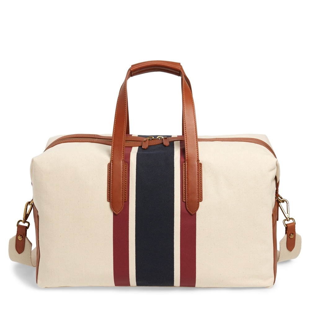 J.Crew Oar Stripe Canvas Weekender Bag